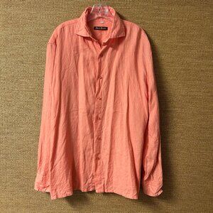 Island Importer Shirt Mens XL Orange 100% Linen